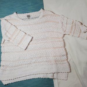 Chenille knit sweater with 3/4 sleeve